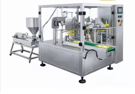 Doypack iepakošanas iekārta ar rāvējslēdzēju